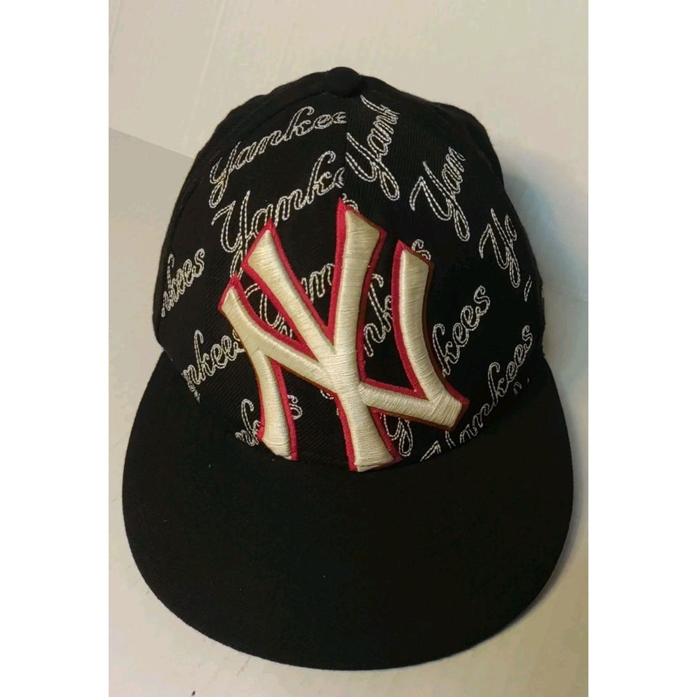NEW YORK YANKEES RED/BLACK‎ 59FIFTY NEW ERA EMBROIDERED BASEBALL CAP HAT  7 1/8